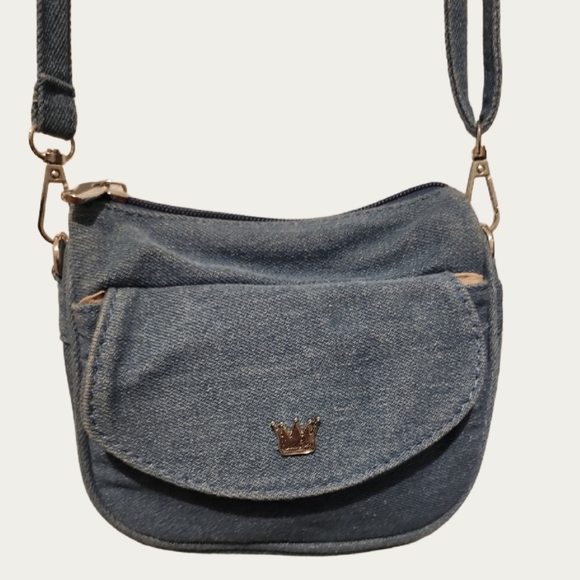 SPRING Denim MINI PURSE KING CROSSBODY Bag. LIKE NEW Condition - Picture 4 of 13